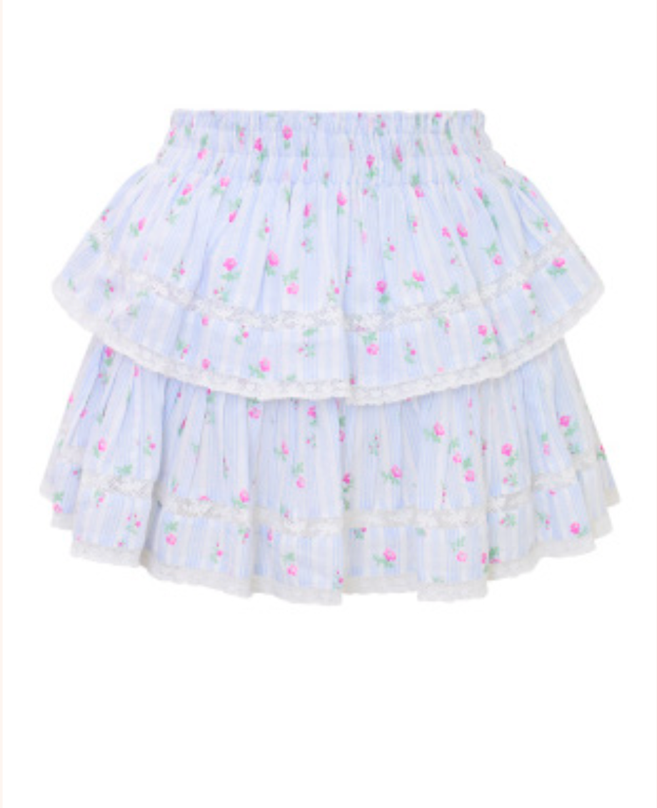 Ruffle Mini Skirt - Coastline Blue