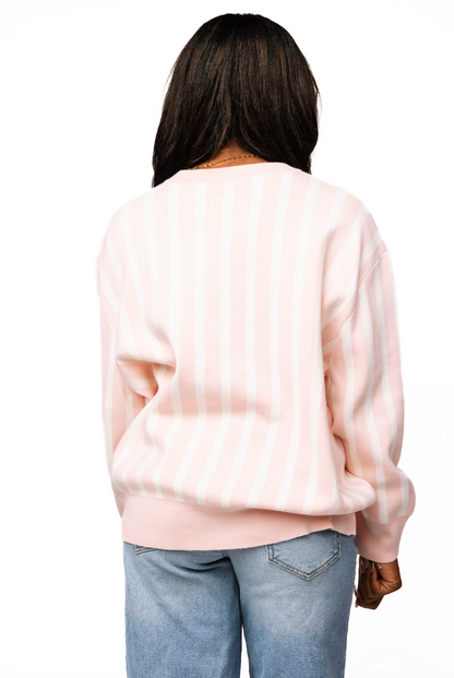 Light Pink & White Stripe Espresso Martini Sweater