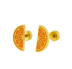 Screwback Stud Earrings - Orange Slice
