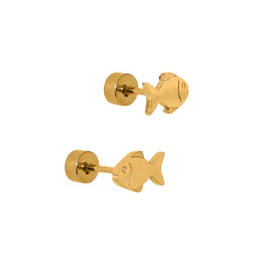 Screwback Stud Earrings - Fish