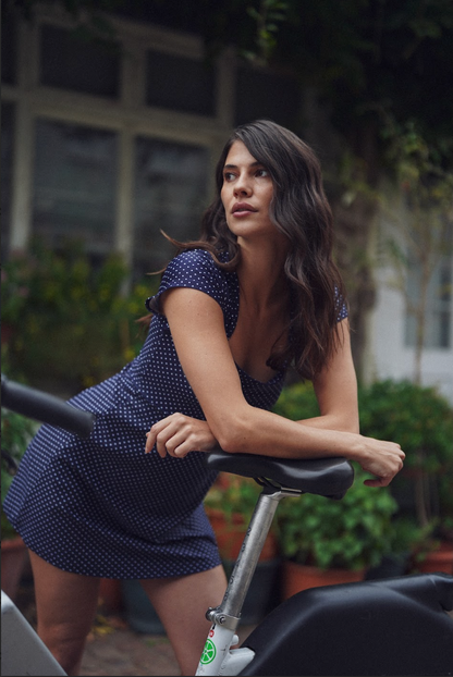 Anna Dress - Navy Dot