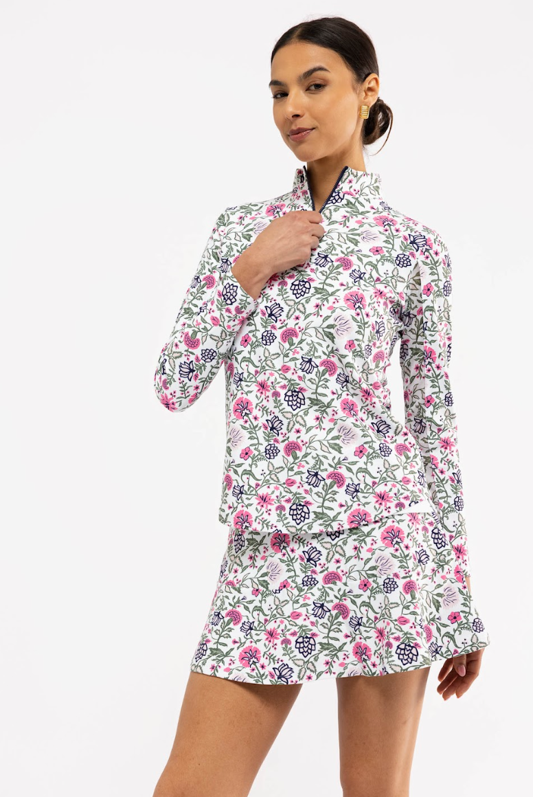 Ava Quarter Zip - Perennial Play Pink