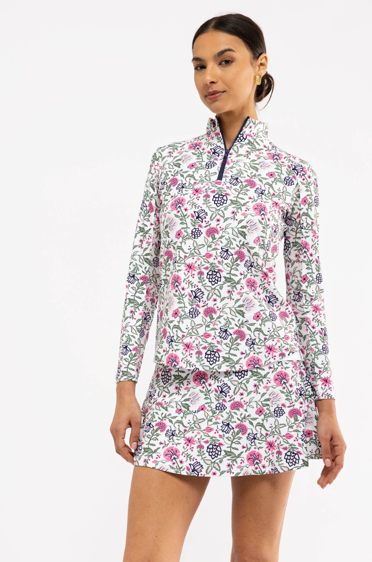 Ava Quarter Zip - Perennial Play Pink