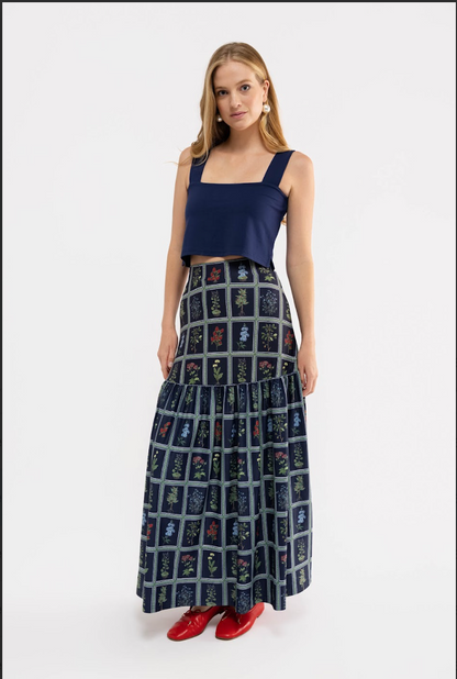 Faye Skirt - Gardeners Window Navy