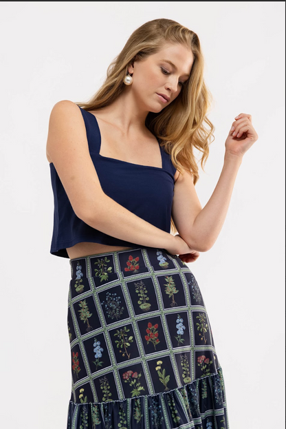 Faye Skirt - Gardeners Window Navy