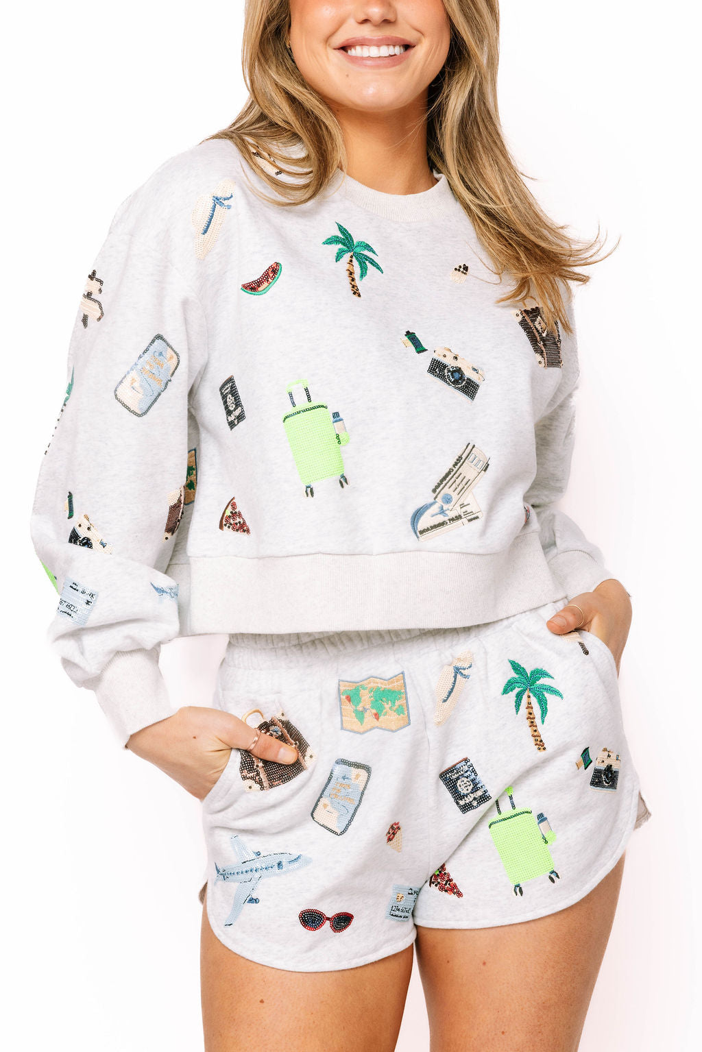 Grey Multi Travel Icon Sweatshirt
