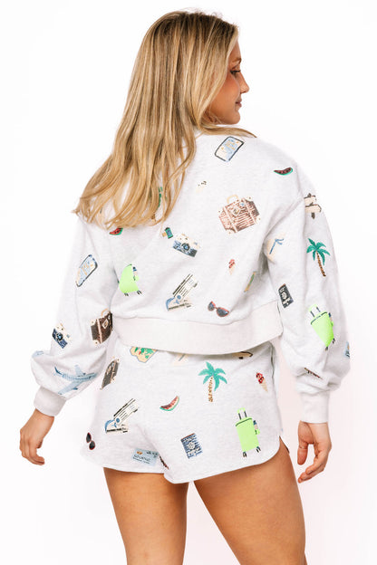 Grey Multi Travel Icon Short