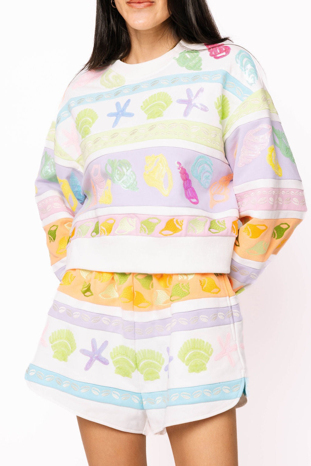 Colorblock Stripe Shell Short