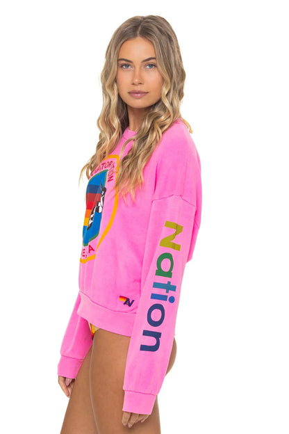 Aviator Nation Relaxed Crew Sweatshirt - Neon Pink