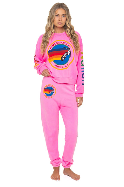 Aviator Nation Sweatpants - Neon Pink