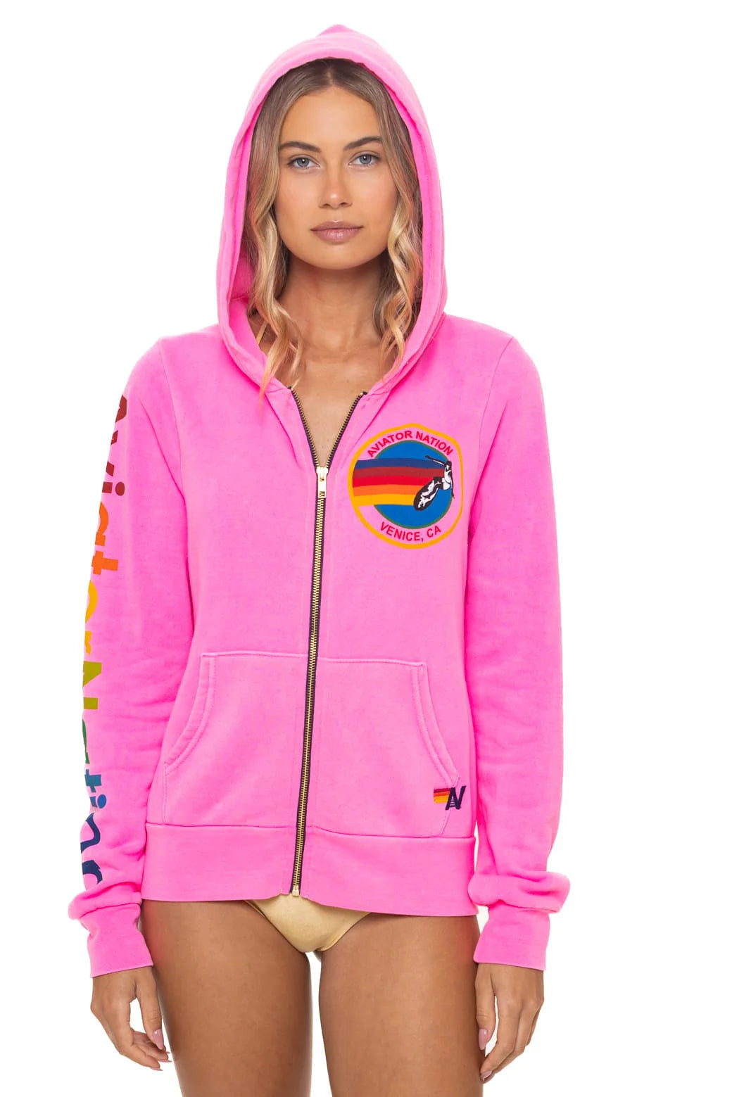 Aviator Nation Hoodie - Neon Pink