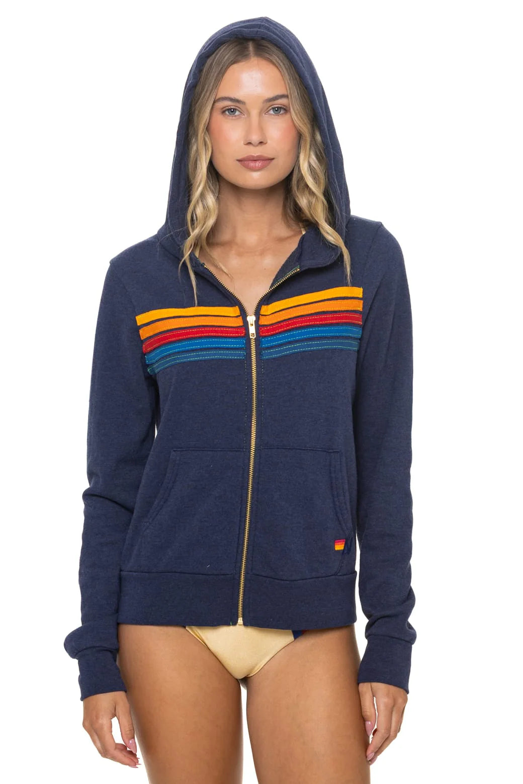 5 Stripe Hoodie - Navy