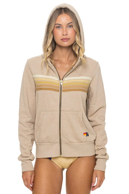 5 Stripe Hoodie - Sand/Tan