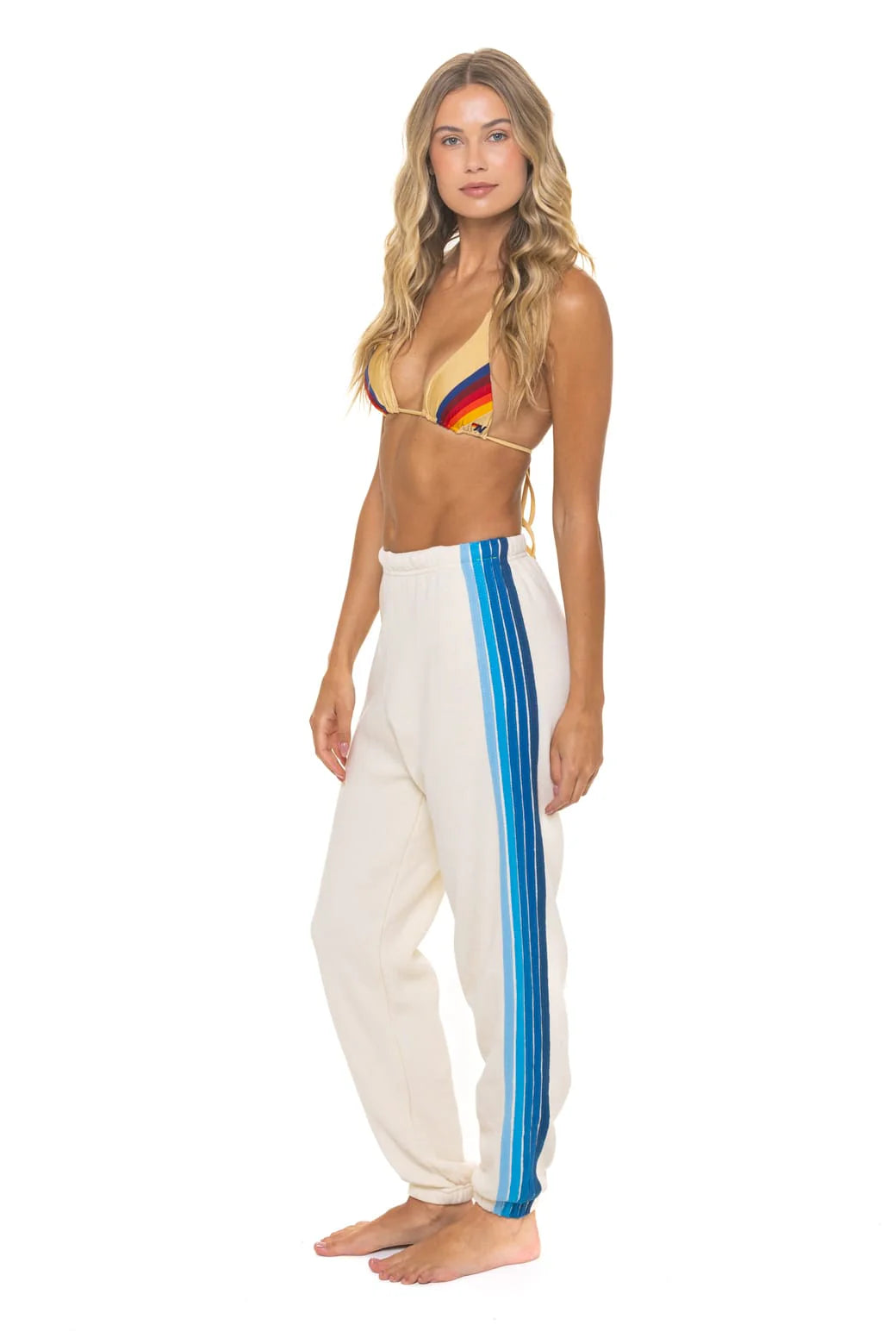 5 Stripe Sweatpants - Vintage White/Blue