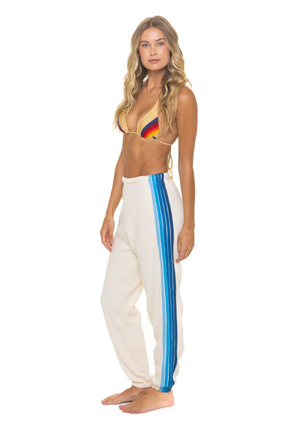 5 Stripe Sweatpants - Vintage White/Blue