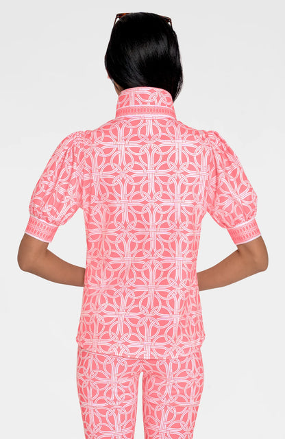 Puff Sleeve Top in Melon Ring Toss