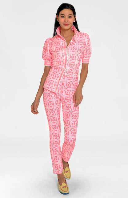 Puff Sleeve Top in Melon Ring Toss