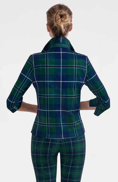 Twist & Shout Top - Green Multi Melville Tartan