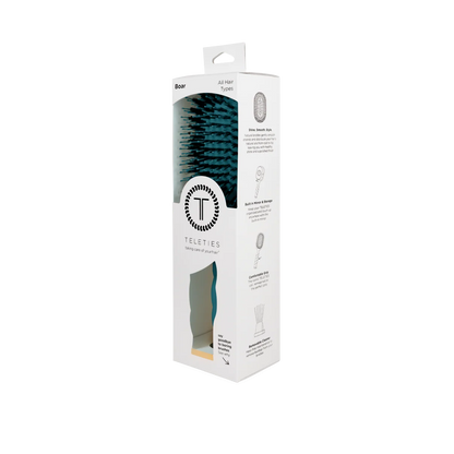 Boar Bristle Hair Brush - Teal With It