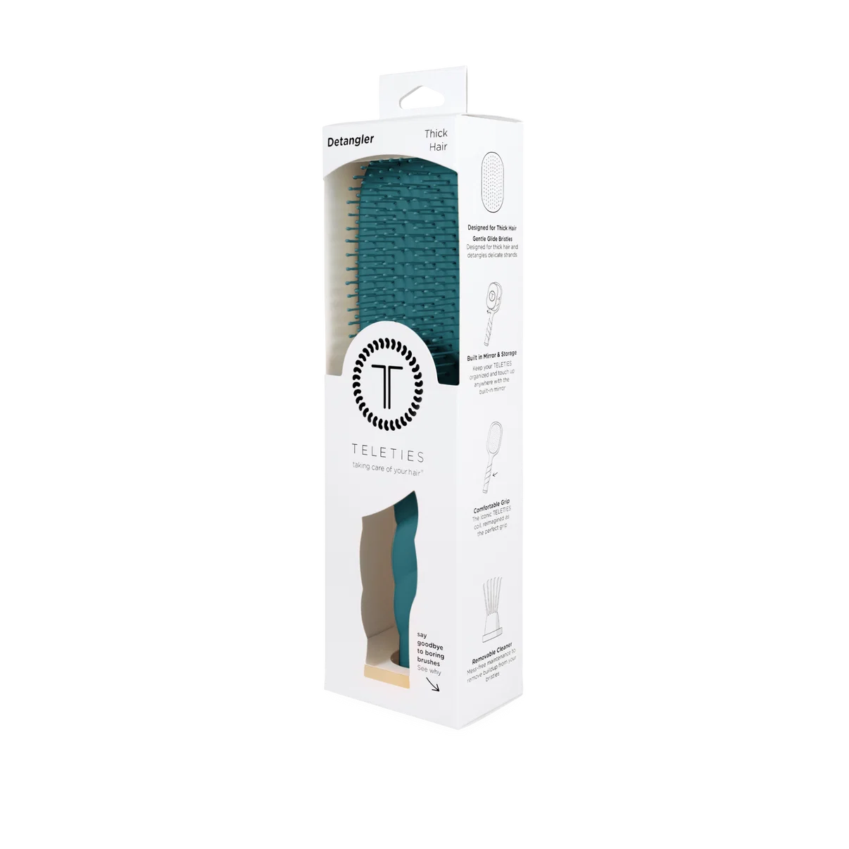 Detangler Hair Brush for Thick Hair - Teal With It
