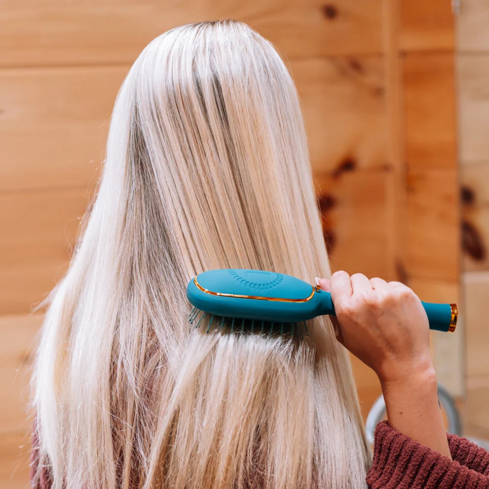 Detangler Hair Brush for Medium Hair - Teal With It
