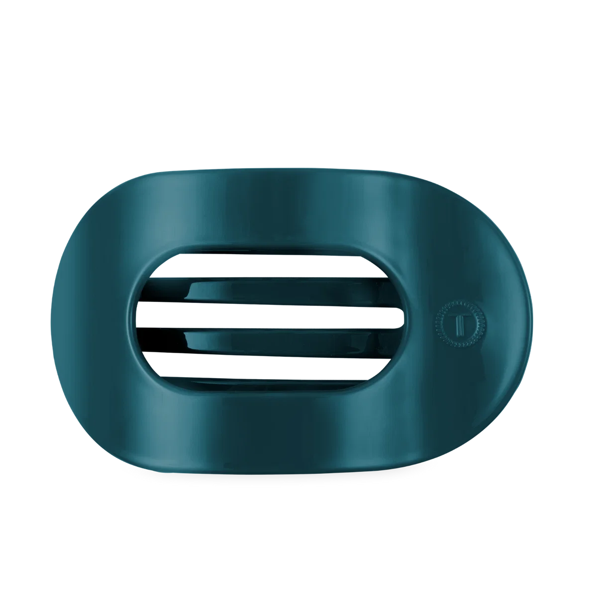 Teal With It Large Flat Round Hair Clip