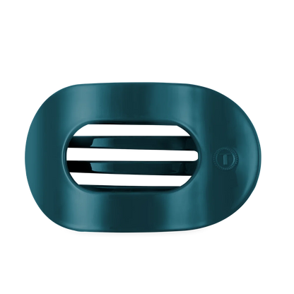 Teal With It Large Flat Round Hair Clip