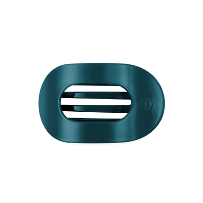 Teal With It Medium Flat Round Hair Clip