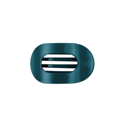Teal With It Small Flat Round Hair Clip