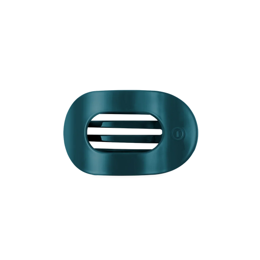 Teal With It Small Flat Round Hair Clip