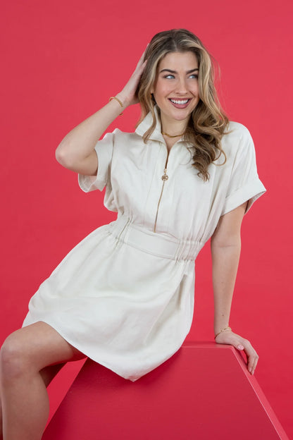 Pullover Dress - Sandshell Linen