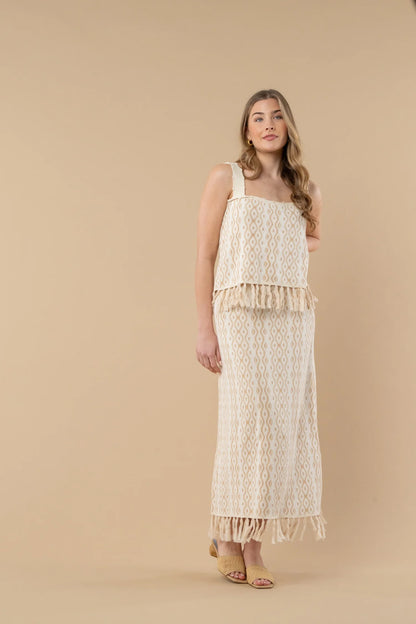 Capri Knit Skirt - Blanc Petals