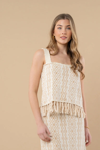 Capri Knit Skirt - Blanc Petals