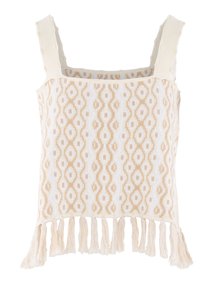 Capri Knit Tank - Blanc Petals