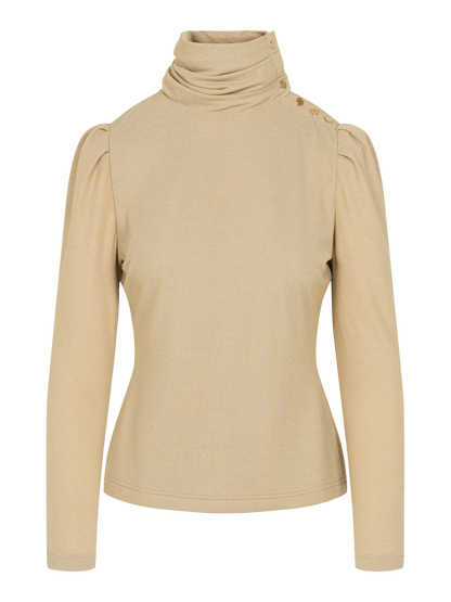 Tessa Turtleneck - Metallic Gold Knit