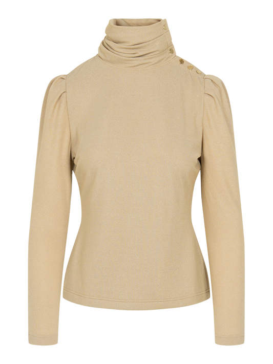 Tessa Turtleneck - Metallic Gold Knit