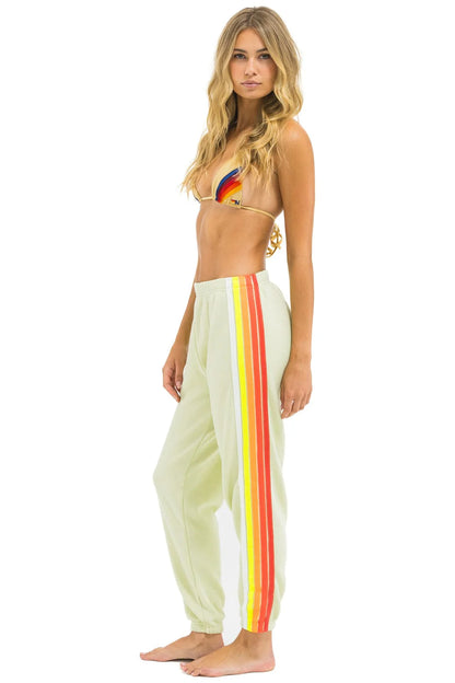 5 Stripe Sweatpants - Lime/Cream/White Neon