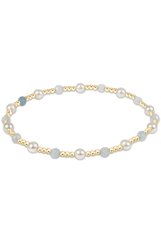 pearl sincerity 4mm gem bracelet - aquamarine