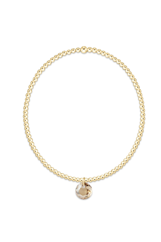 classic gold 2mm bracelet - reflection small charm - 11