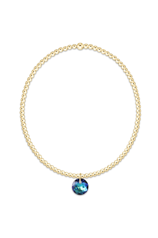 classic gold 2mm bracelet - reflection small charm - 12