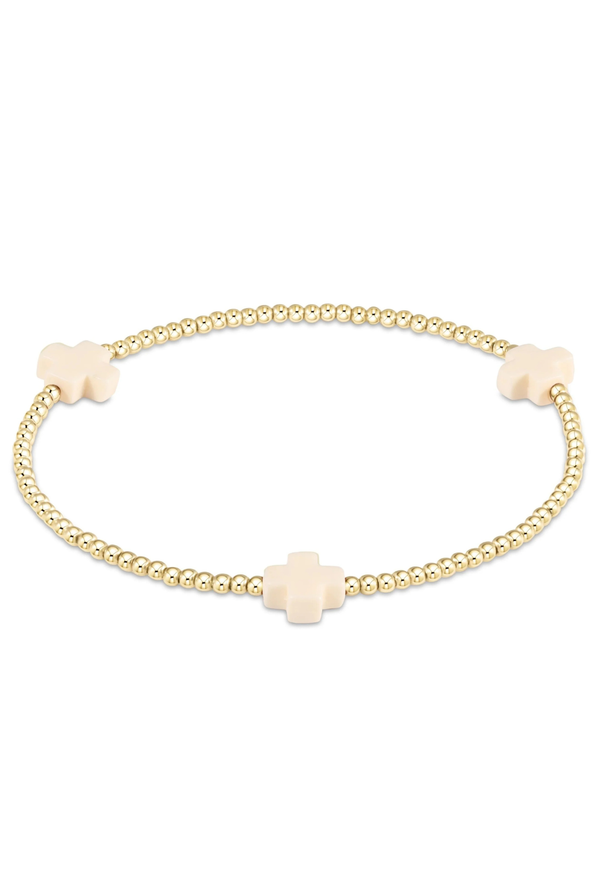 signature cross 2mm gold bracelet - off white