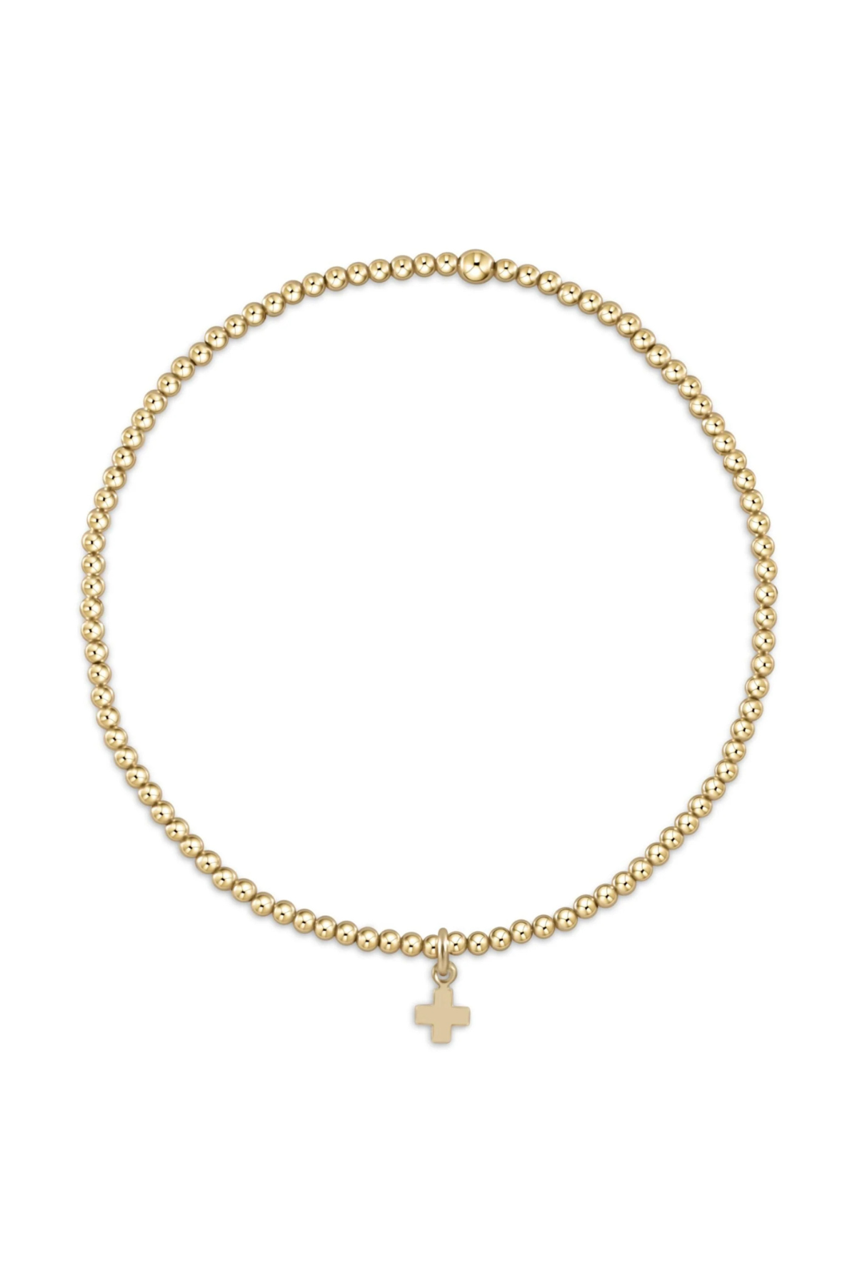 classic gold 2mm bracelet - signature cross small gold charm