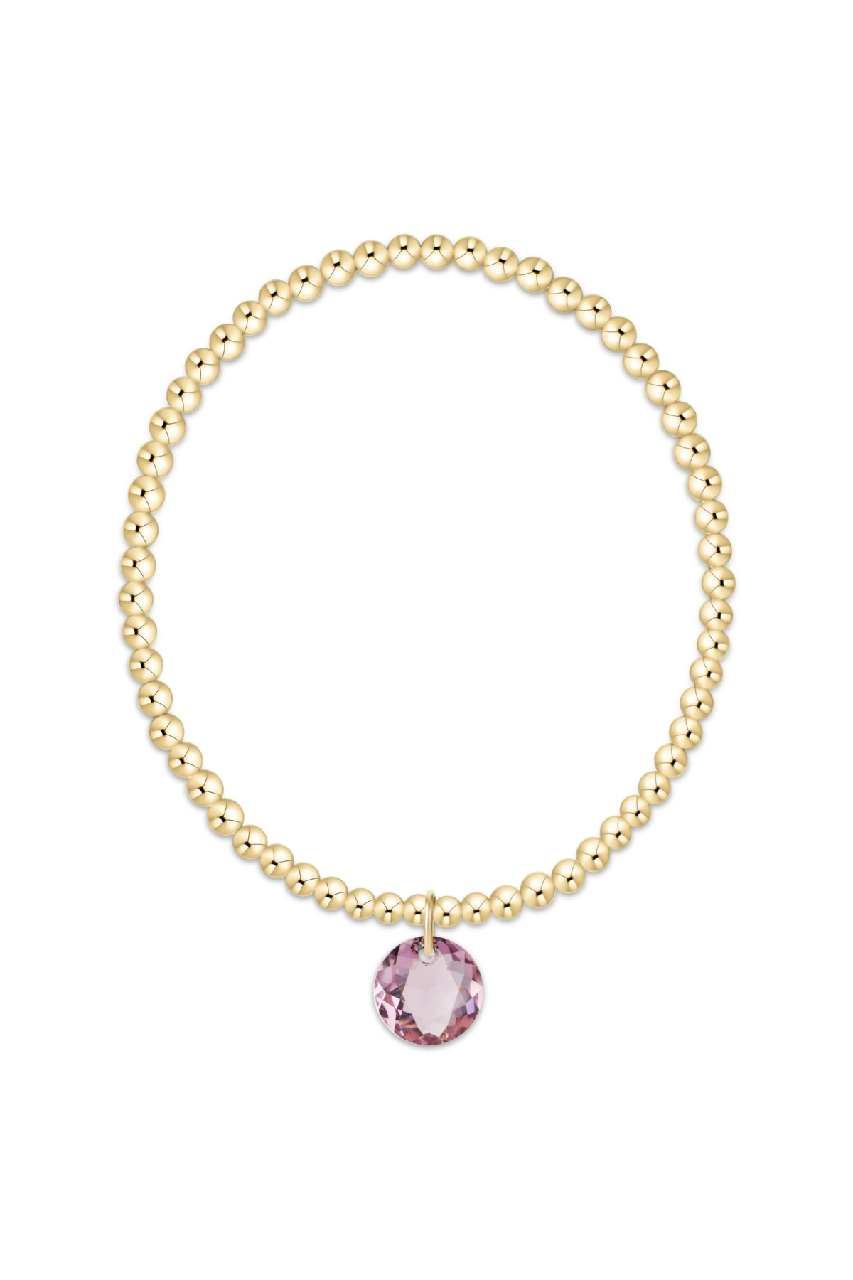 classic gold 3mm bracelet - reflection charm - 02