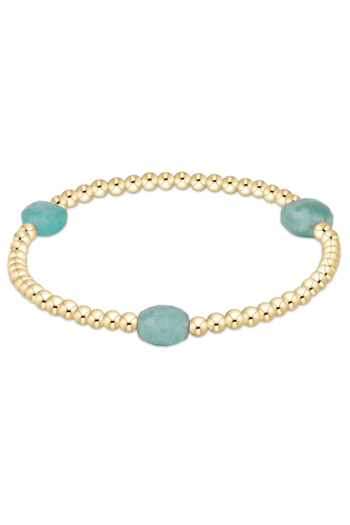 admire gem 3mm gold bracelet- amazonite