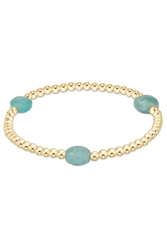 admire gem 3mm gold bracelet- amazonite