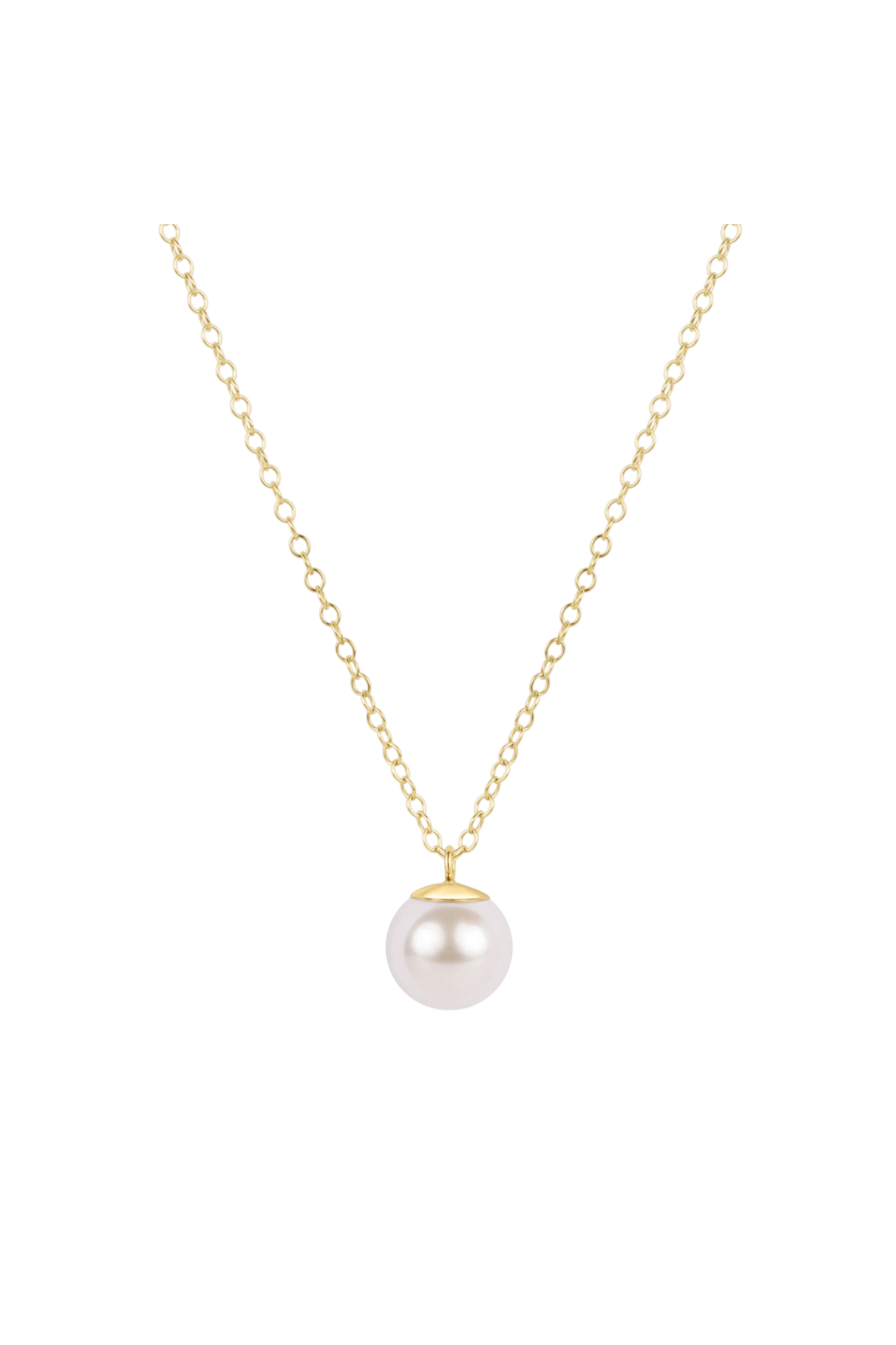 16" necklace gold - classic pearl 10mm charm