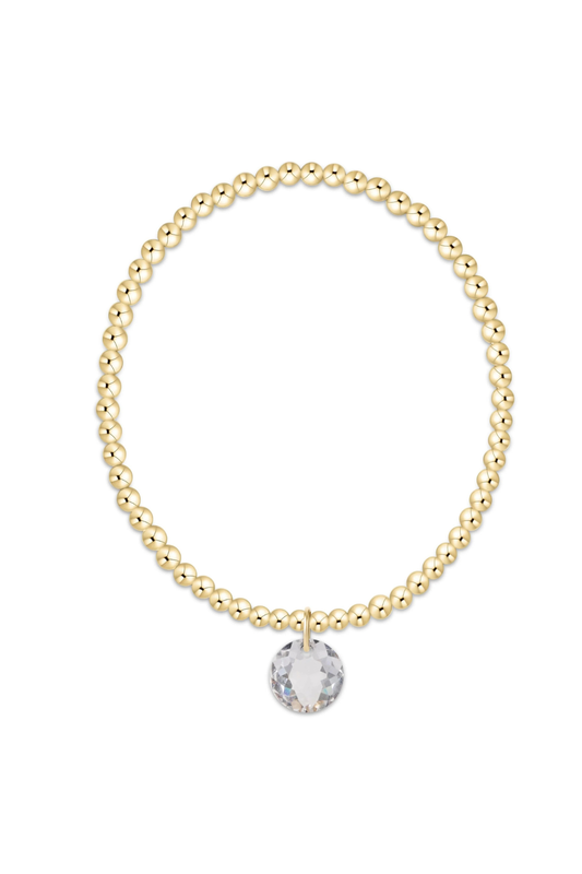 classic gold 3mm bracelet - reflection charm - 04
