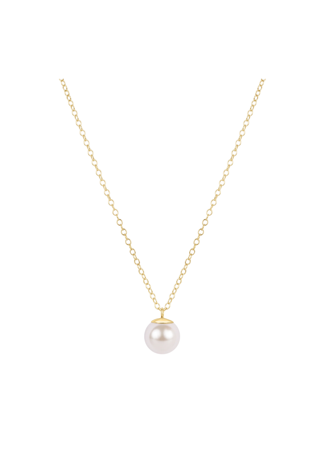 16" necklace gold - classic pearl 8mm charm