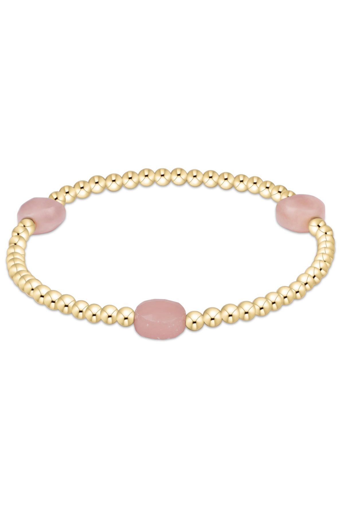 admire gem 3mm gold bracelet- pink opal