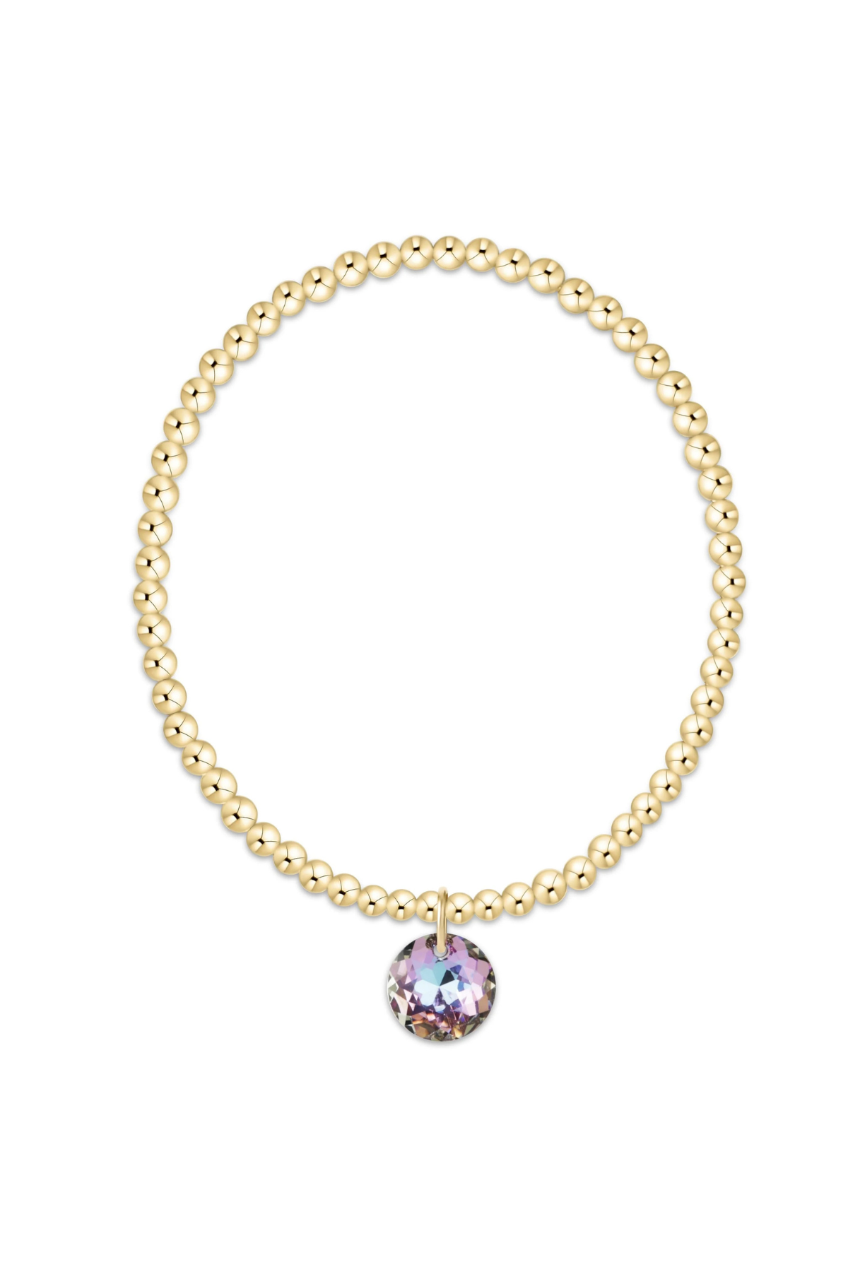 classic gold 3mm bracelet - reflection charm - 06